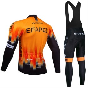 Set Fietsshirt Lange Mouw + Lange Koersbroek 2024 Efapel Oranje